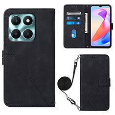 Leather Case Stands Flip Cover Holder YB3 for Huawei Honor X6a Black