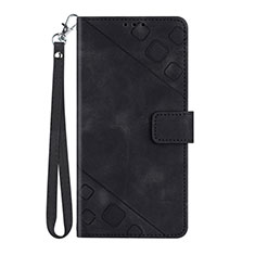 Leather Case Stands Flip Cover Holder YB3 for Huawei Honor X7b Black