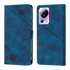 Leather Case Stands Flip Cover Holder YB3 for Xiaomi Mi 13 Lite 5G Blue