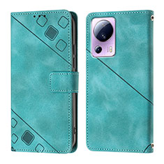 Leather Case Stands Flip Cover Holder YB3 for Xiaomi Mi 13 Lite 5G Green