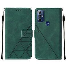 Leather Case Stands Flip Cover Holder YB4 for Motorola Moto G Power (2022) Green
