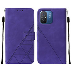 Leather Case Stands Flip Cover Holder YB4 for Xiaomi Poco C55 Purple