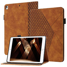 Leather Case Stands Flip Cover Holder YX1 for Apple iPad 10.2 (2021) Brown