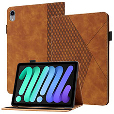 Leather Case Stands Flip Cover Holder YX1 for Apple iPad Mini 6 Brown