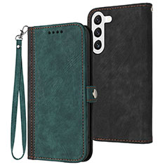 Leather Case Stands Flip Cover Holder YX1 for Samsung Galaxy S22 5G Green