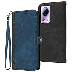 Leather Case Stands Flip Cover Holder YX1 for Xiaomi Mi 12 Lite NE 5G Blue