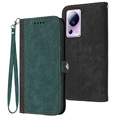 Leather Case Stands Flip Cover Holder YX1 for Xiaomi Mi 13 Lite 5G Green