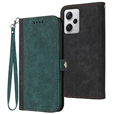 Leather Case Stands Flip Cover Holder YX1 for Xiaomi Redmi Note 12 Pro 5G Green