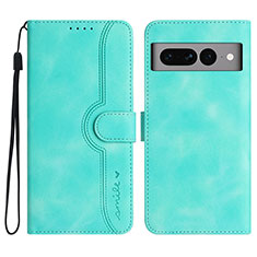 Leather Case Stands Flip Cover Holder YX2 for Google Pixel 7 Pro 5G Green