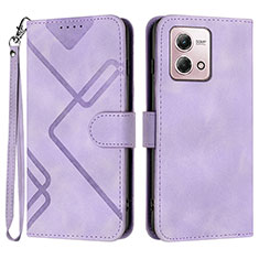 Leather Case Stands Flip Cover Holder YX2 for Motorola Moto G Stylus (2023) 5G Purple