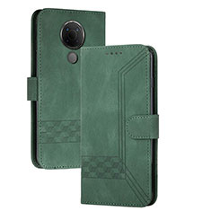 Leather Case Stands Flip Cover Holder YX2 for Nokia 3.4 Green