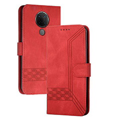 Leather Case Stands Flip Cover Holder YX2 for Nokia 3.4 Red