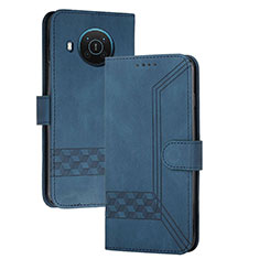 Leather Case Stands Flip Cover Holder YX2 for Nokia X20 Blue