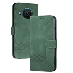 Leather Case Stands Flip Cover Holder YX2 for Nokia X20 Green