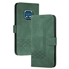 Leather Case Stands Flip Cover Holder YX2 for Nokia XR20 Green