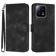 Leather Case Stands Flip Cover Holder YX2 for Xiaomi Mi 13 5G Black