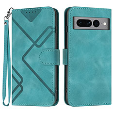 Leather Case Stands Flip Cover Holder YX3 for Google Pixel 7 Pro 5G Green