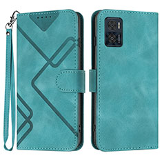 Leather Case Stands Flip Cover Holder YX3 for Motorola Moto E22i Green