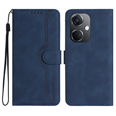 Leather Case Stands Flip Cover Holder YX3 for Oppo K11 5G Blue