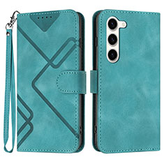 Leather Case Stands Flip Cover Holder YX3 for Samsung Galaxy S22 Plus 5G Green