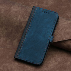 Leather Case Stands Flip Cover Holder YX5 for Apple iPhone 13 Blue
