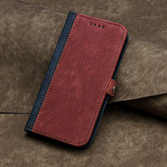Leather Case Stands Flip Cover Holder YX5 for Apple iPhone 13 Pro Max Red