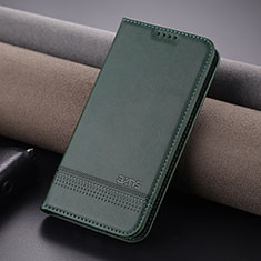 Leather Case Stands Flip Cover Holder YZ1 for Apple iPhone 14 Pro Green