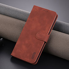 Leather Case Stands Flip Cover Holder YZ1 for Huawei Honor 80 5G Brown