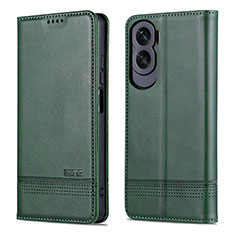 Leather Case Stands Flip Cover Holder YZ1 for Huawei Honor 90 Lite 5G Green
