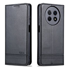 Leather Case Stands Flip Cover Holder YZ1 for Huawei Nova Y91 Black