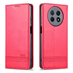 Leather Case Stands Flip Cover Holder YZ1 for Huawei Nova Y91 Hot Pink