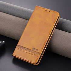 Leather Case Stands Flip Cover Holder YZ1 for Oppo K11 5G Light Brown