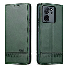Leather Case Stands Flip Cover Holder YZ1 for Xiaomi Mi 13T Pro 5G Green