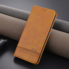 Leather Case Stands Flip Cover Holder YZ1 for Xiaomi Redmi Note 13 Pro 5G Light Brown