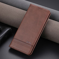 Leather Case Stands Flip Cover Holder YZ2 for Huawei Nova 11i Brown