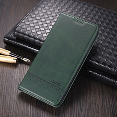 Leather Case Stands Flip Cover Holder YZ2 for Oppo A58 5G Green