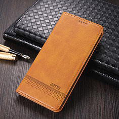 Leather Case Stands Flip Cover Holder YZ2 for Oppo A78 5G Light Brown