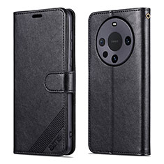 Leather Case Stands Flip Cover Holder YZ3 for Huawei Mate 60 Black
