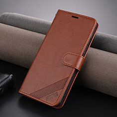 Leather Case Stands Flip Cover Holder YZ3 for Huawei Mate 60 Pro+ Plus Brown