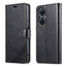 Leather Case Stands Flip Cover Holder YZ3 for Huawei Nova 11i Black