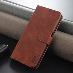 Leather Case Stands Flip Cover Holder YZ3 for Huawei Nova Y91 Brown