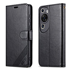 Leather Case Stands Flip Cover Holder YZ3 for Huawei P60 Art Black