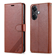Leather Case Stands Flip Cover Holder YZ3 for OnePlus Nord CE 3 5G Brown