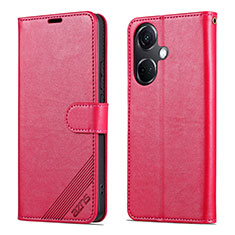 Leather Case Stands Flip Cover Holder YZ3 for OnePlus Nord CE 3 5G Hot Pink