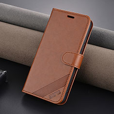 Leather Case Stands Flip Cover Holder YZ3 for Xiaomi Mi 14 Pro 5G Brown