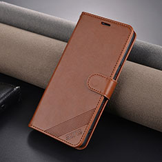 Leather Case Stands Flip Cover Holder YZ3 for Xiaomi Redmi Note 13 Pro+ Plus 5G Brown