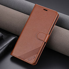 Leather Case Stands Flip Cover Holder YZ4 for Huawei Honor 80 GT 5G Brown