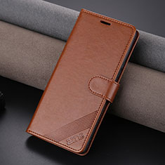 Leather Case Stands Flip Cover Holder YZ4 for Huawei Honor 90 Pro 5G Brown