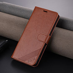 Leather Case Stands Flip Cover Holder YZ4 for OnePlus Nord CE 3 5G Brown