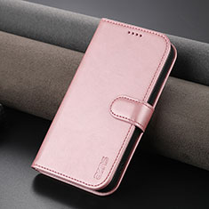 Leather Case Stands Flip Cover Holder YZ5 for Apple iPhone 14 Pro Max Rose Gold